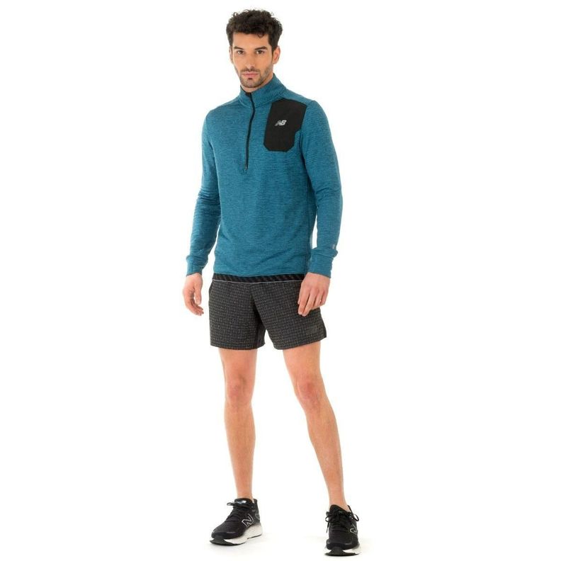 Polerón Running Hombre New Balance Quarter Zip Azul-1