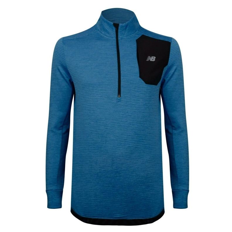 Polerón Running Hombre New Balance Quarter Zip Azul-2
