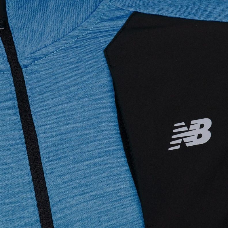 Polerón Running Hombre New Balance Quarter Zip Azul-4