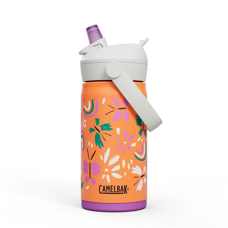 Botella Camelbak Niños Flip Straw 350 Ml Blanca/Naranjo-0