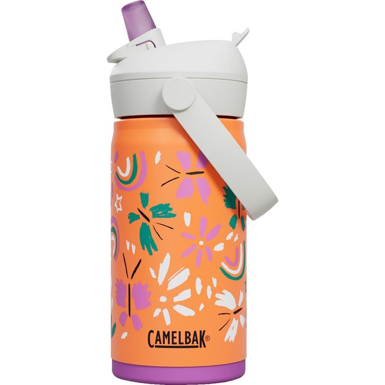 Botella Camelbak Niños Flip Straw 350 Ml Blanca/Naranjo-1