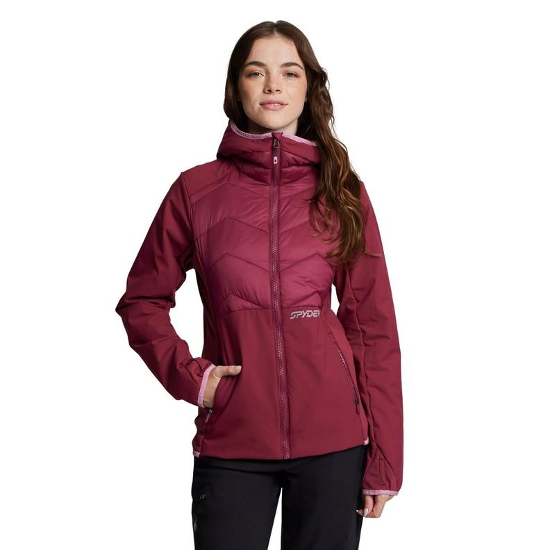 Chaqueta Outdoor Mujer Spyder Hybrid Thermal Rojo-0