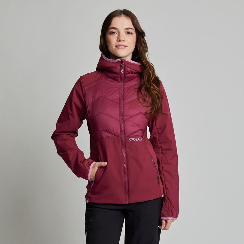 Chaqueta Outdoor Mujer Spyder Hybrid Thermal Rojo-1