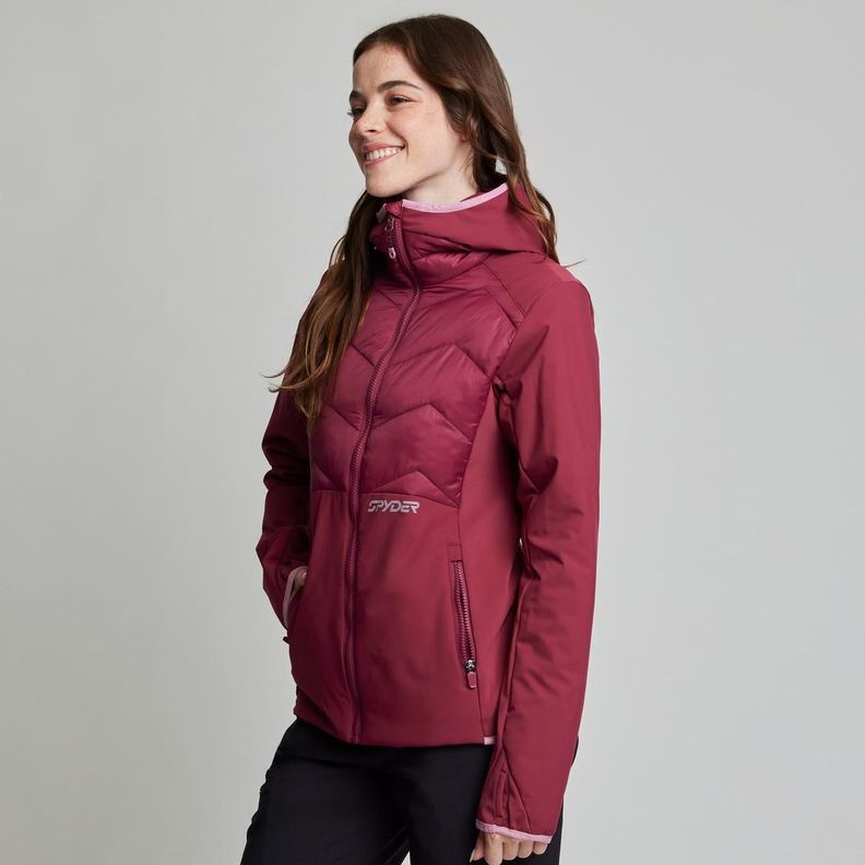 Chaqueta Outdoor Mujer Spyder Hybrid Thermal Rojo-2