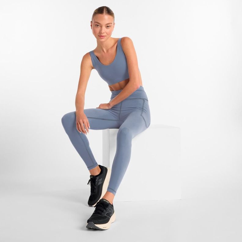 Calza Larga Running Mujer New Balance Celeste-3