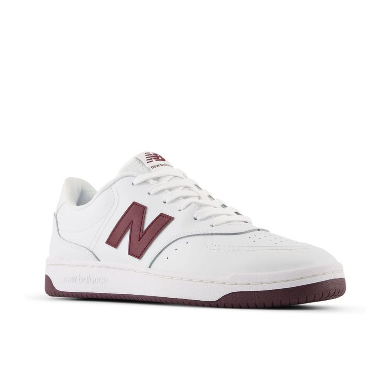 Zapatillas Urbanas Hombre New Balance 80 Blanca/Burdeo-3