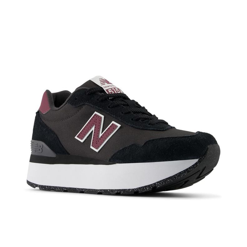 Zapatillas Urbanas Mujer New Balance 515 Negro/Burdeo-3