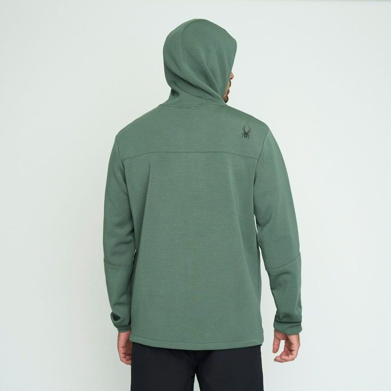 Polerón Lifestyle Hombre Spyder Light Hoodie Full Verde-1