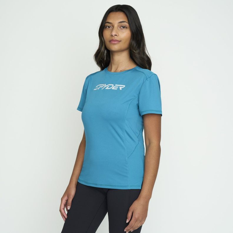 Polera Entrenamiento Mujer Spyder Azul SYWTT02S24BL-1