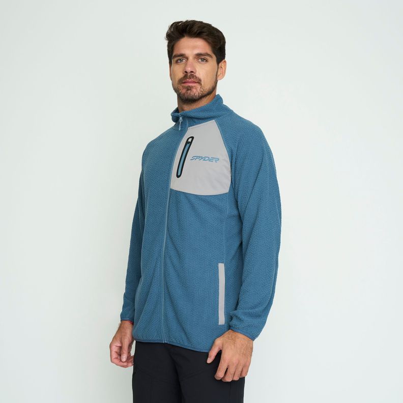 Polerón Polar Hombre Spyder Fleece Full Zip Azul SYMPL01S24BL-1