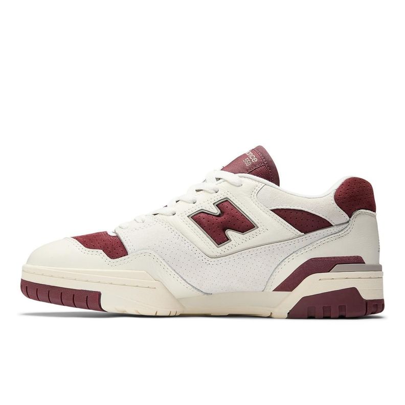 Zapatillas Urbanas Hombre New Balance 550 Blanca/Burdeo-1