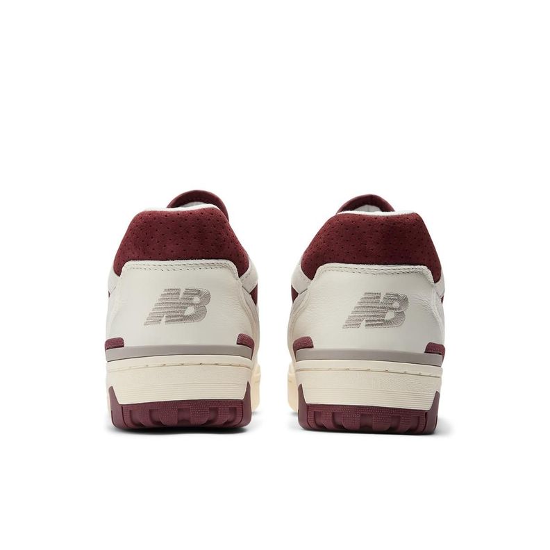 Zapatillas Urbanas Hombre New Balance 550 Blanca/Burdeo-4