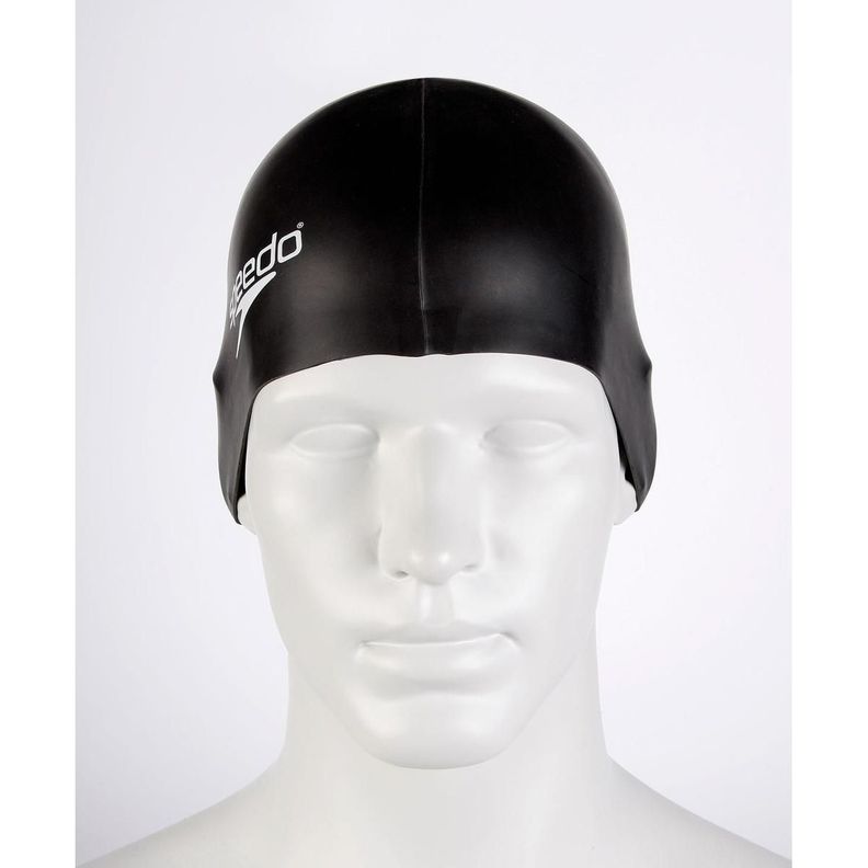 Gorro de Natación Plain Flat Silicona Negro Speedo-0
