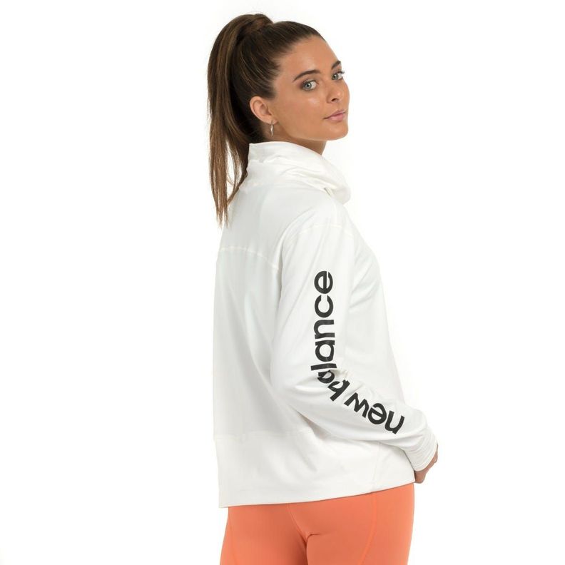 Polerón Running Mujer New Balance Blanco-5