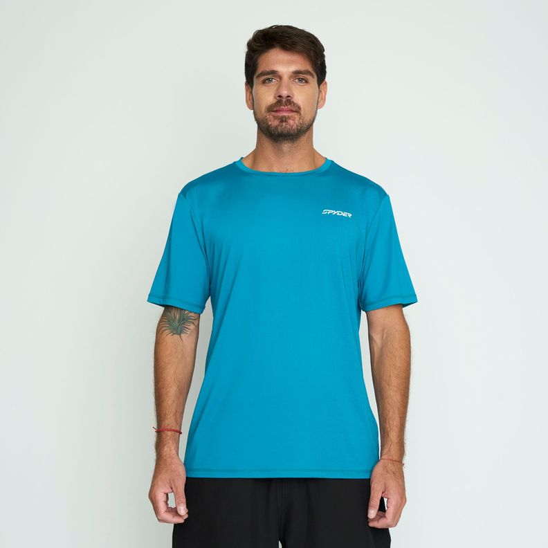 Polera Entrenamiento Hombre Spyder Azul SYMTT02S24BL-0