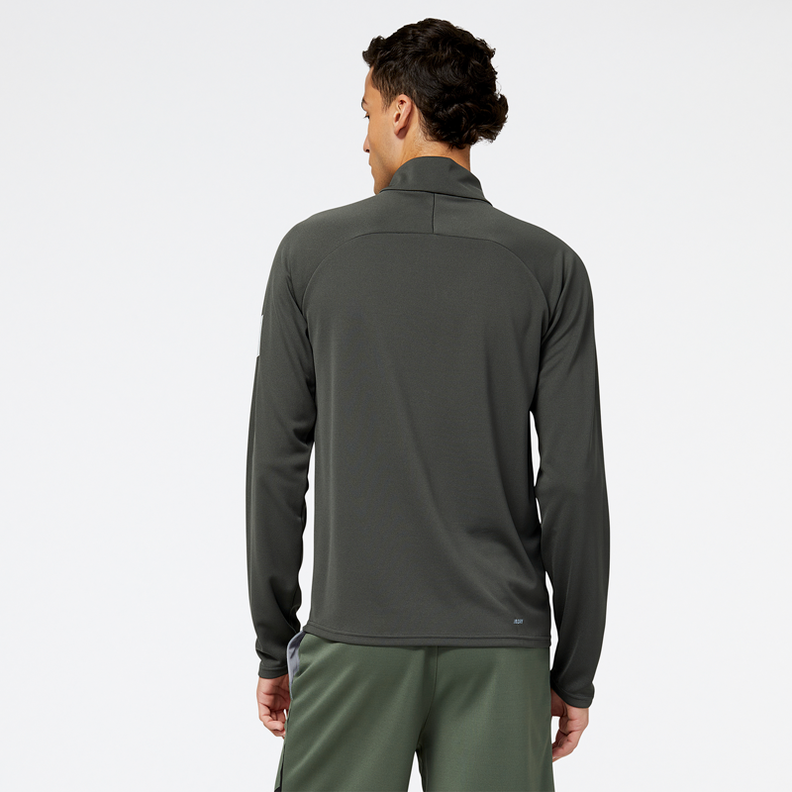 Polerón Running Hombre New Balance Quarter Zip Gris Oscuro-2
