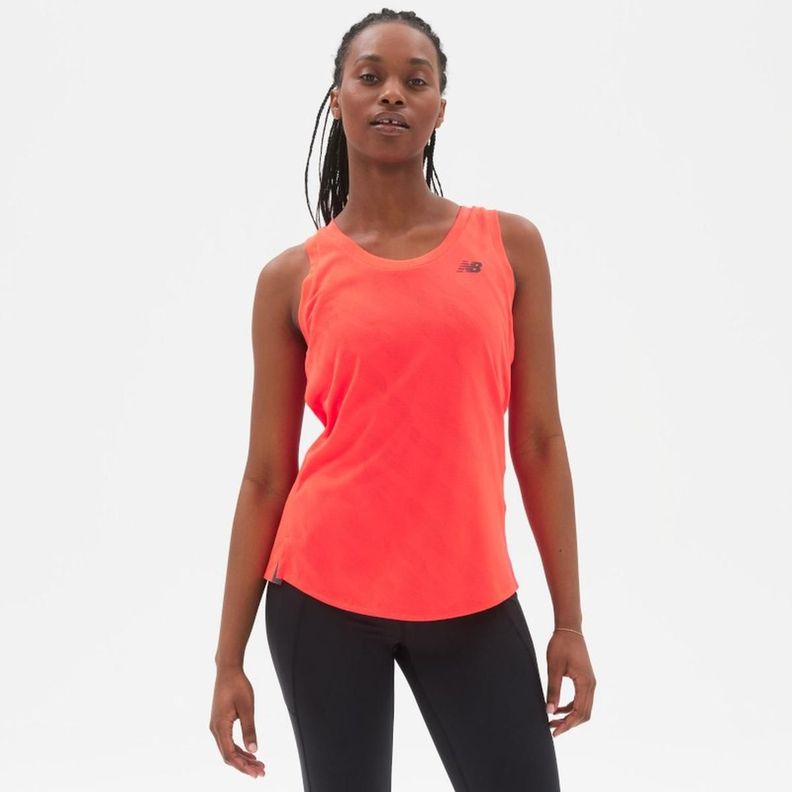 Polera Running Mujer New Balance Speed Jacquard Naranja-0