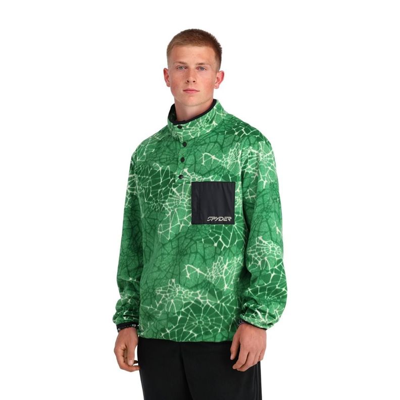 Polerón Outdoor Hombre Spyder Snap Lounge Pullover Verde-0