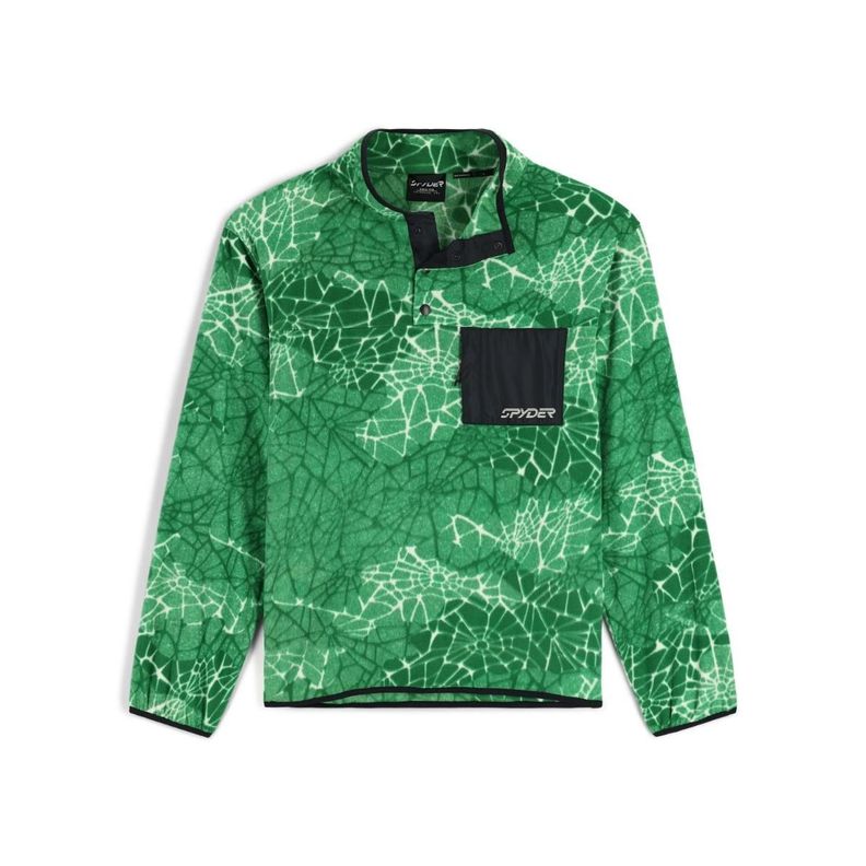 Polerón Outdoor Hombre Spyder Snap Lounge Pullover Verde-1