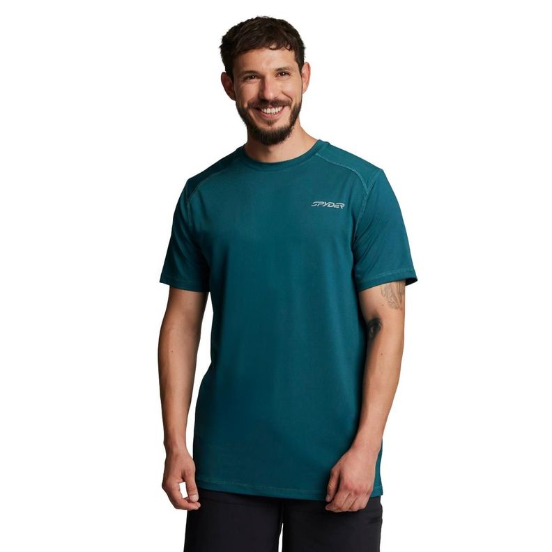 Polera Entrenamiento Hombre Spyder Azul-0
