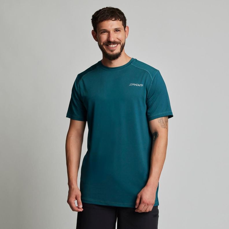 Polera Entrenamiento Hombre Spyder Azul-1