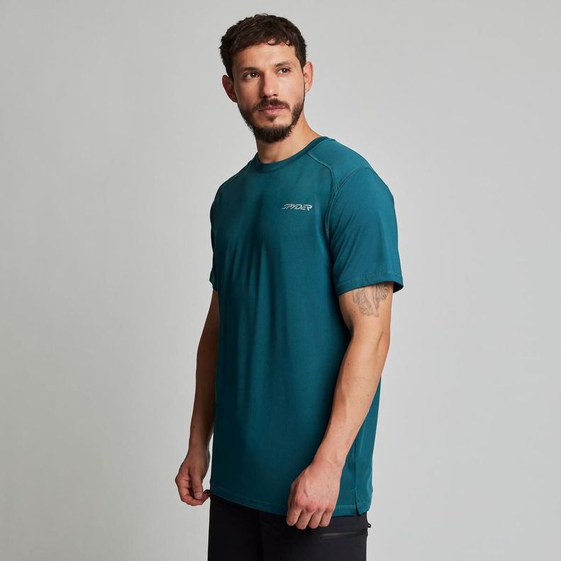 Polera Entrenamiento Hombre Spyder Azul-2