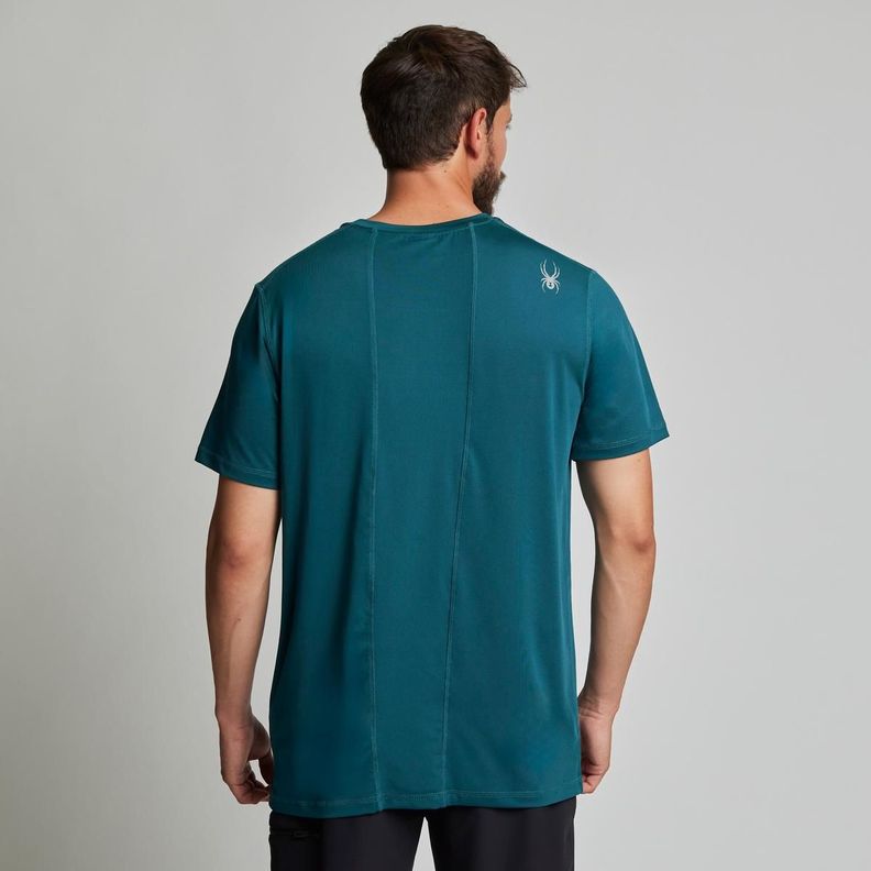 Polera Entrenamiento Hombre Spyder Azul-3
