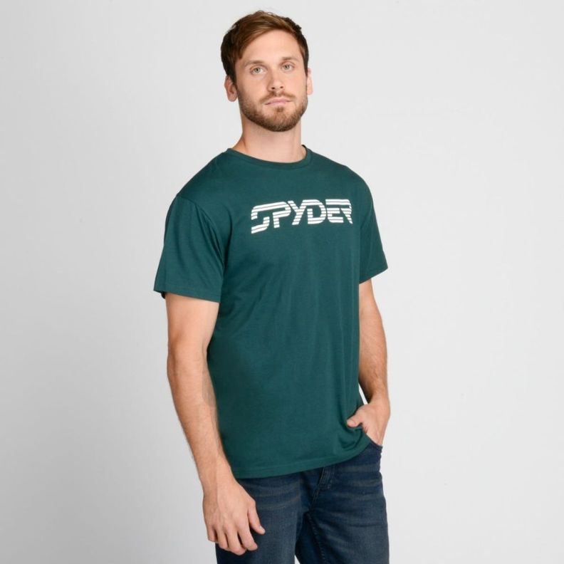 Polera Lifestyle Hombre Spyder Powder Verde-0
