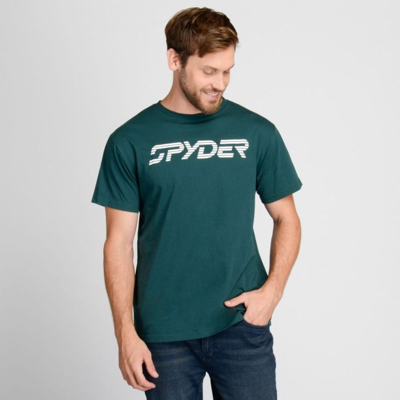 Polera Lifestyle Hombre Spyder Powder Verde-2