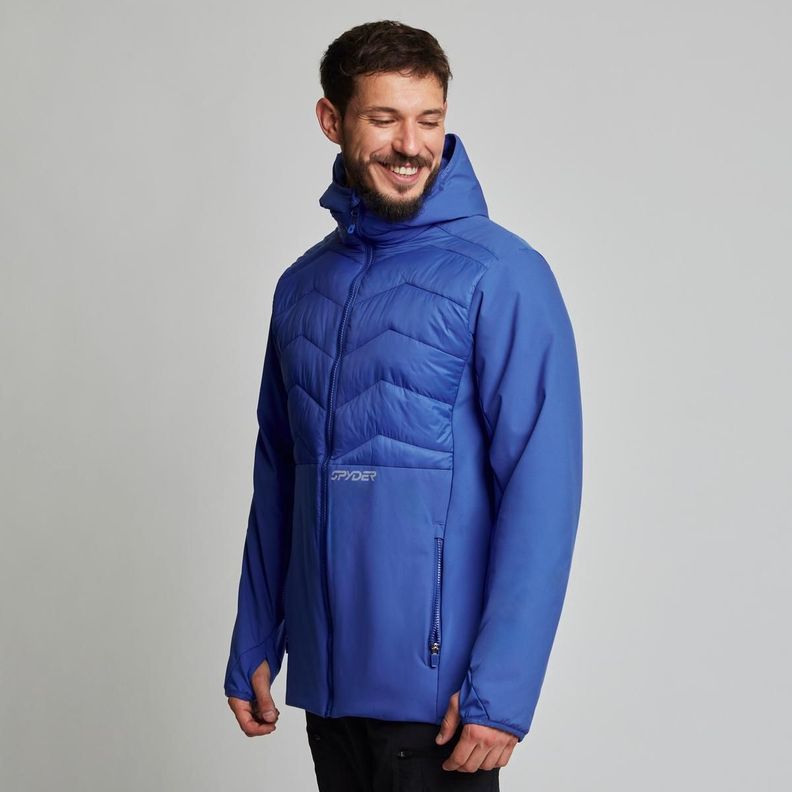 Chaqueta Outdoor Hombre Spyder Hybrid Thermal Azul-2