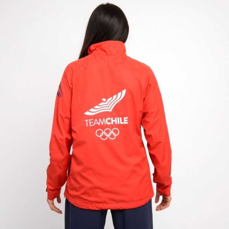 Chaqueta Mujer New Balance Team Chile Presentación Roja-2