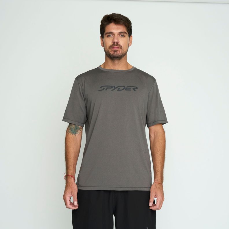 Polera Entrenamiento Hombre Spyder Gris-0