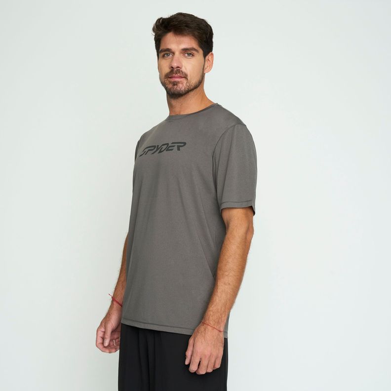 Polera Entrenamiento Hombre Spyder Gris-1
