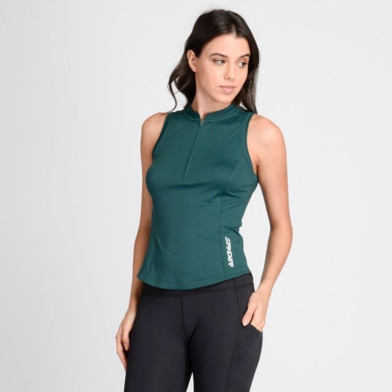 Polera Sin Mangas Entrenamiento Mujer Spyder Trail Verde-0