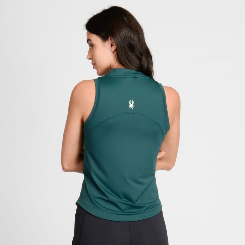 Polera Sin Mangas Entrenamiento Mujer Spyder Trail Verde-1
