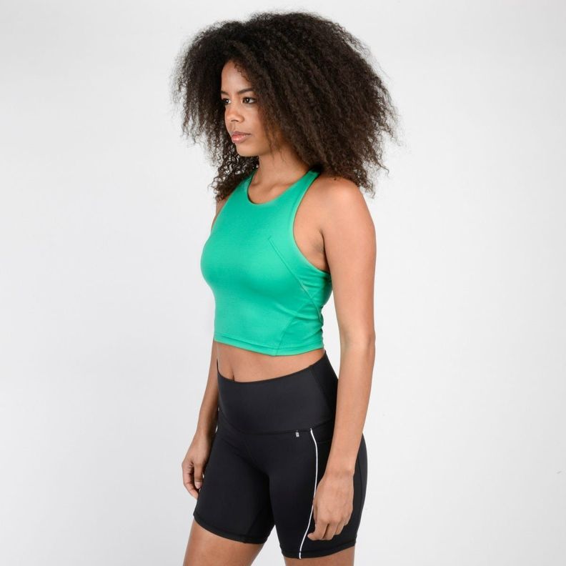 Peto Entrenamiento Mujer Spyder Crop Top Verde-1