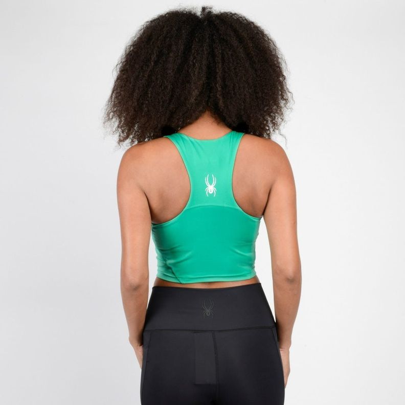 Peto Entrenamiento Mujer Spyder Crop Top Verde-2