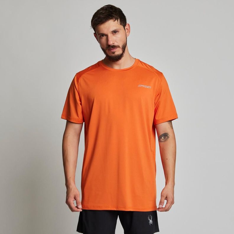 Polera Entrenamiento Hombre Spyder Naranja-0