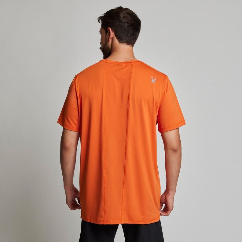 Polera Entrenamiento Hombre Spyder Naranja-2