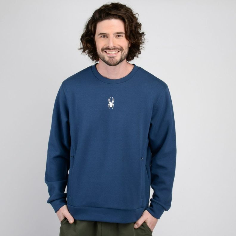 Polerón Lifestyle Hombre Spyder Crew Freestyle Azul-0