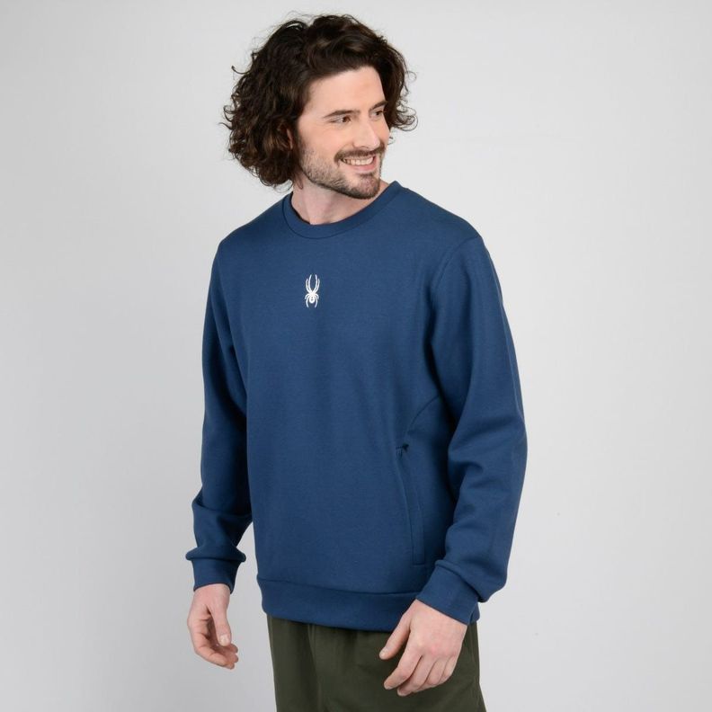 Polerón Lifestyle Hombre Spyder Crew Freestyle Azul-1