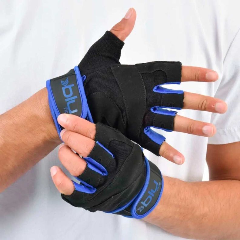Guantes Para Pesas Hombre Blu Fit WW Azul