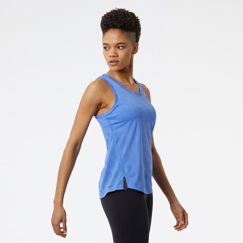 Polera Running Mujer New Balance Q Speed Jacquard Azul-1