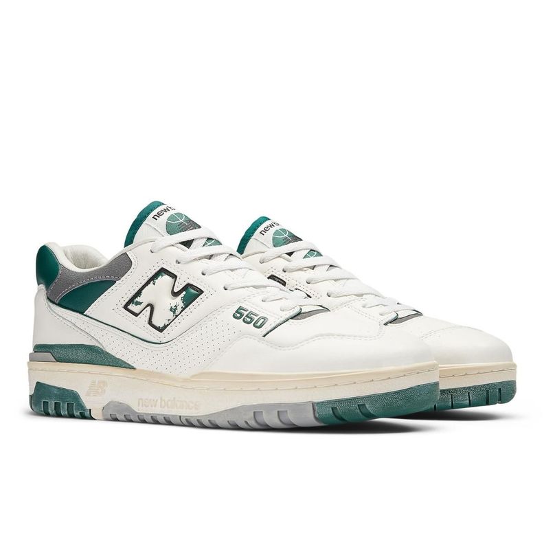 Zapatillas Urbanas Hombre New Balance 550 Blanca/Verde-3