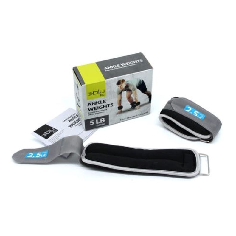 BLU FIT PESO TOBILLO MUNECA NEOPREN 5 LIBRAS (PAR) Gris