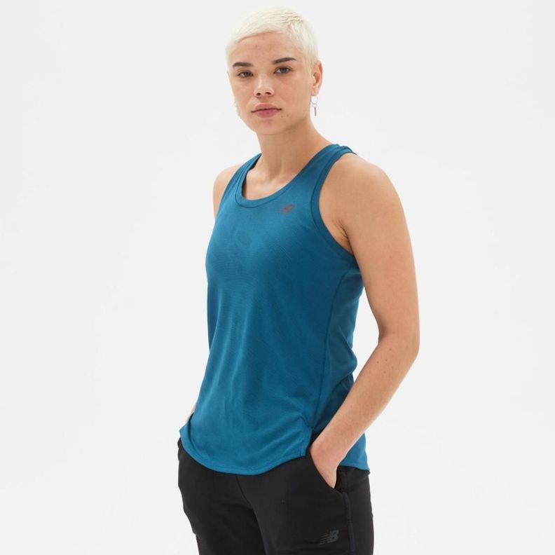 Polera Running Mujer New Balance Speed Jacquard Azul-0