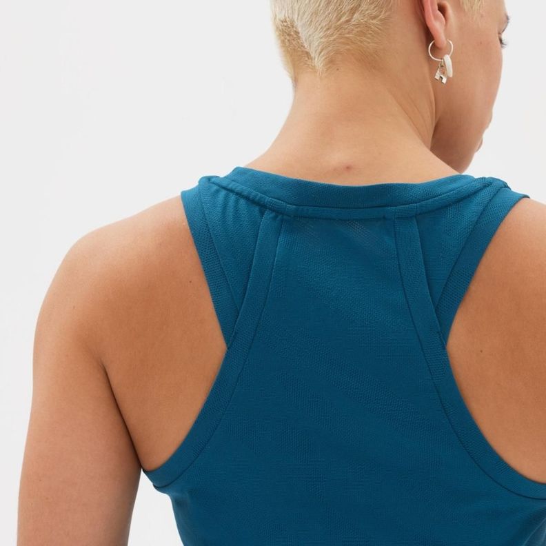 Polera Running Mujer New Balance Speed Jacquard Azul-4
