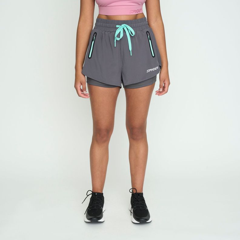 Short Entrenamiento Mujer Spyder Trainer Gris-0