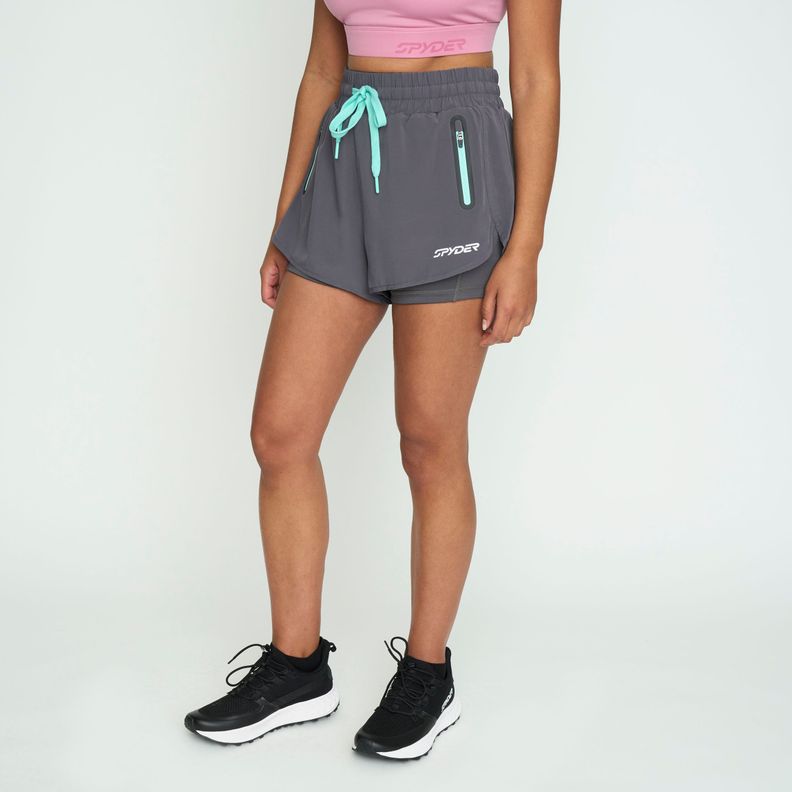 Short Entrenamiento Mujer Spyder Trainer Gris-1