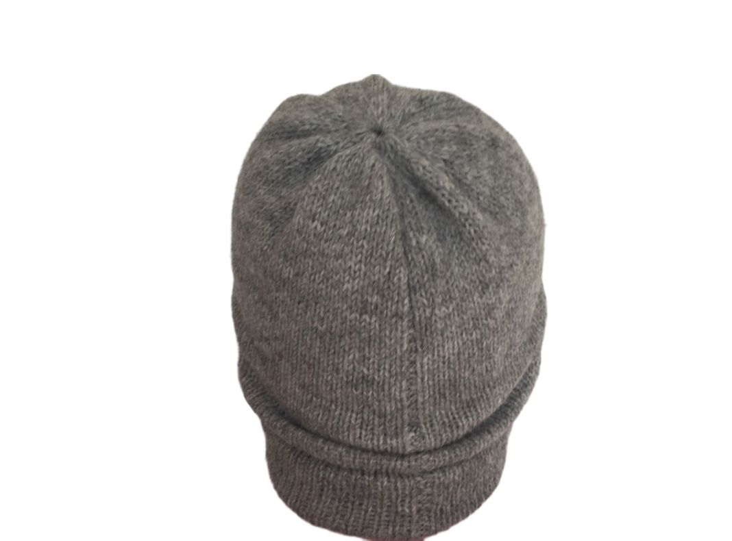Gorro Beanie Slouchy Plomo Gris De Lana Alpaca Chilena 100%-1